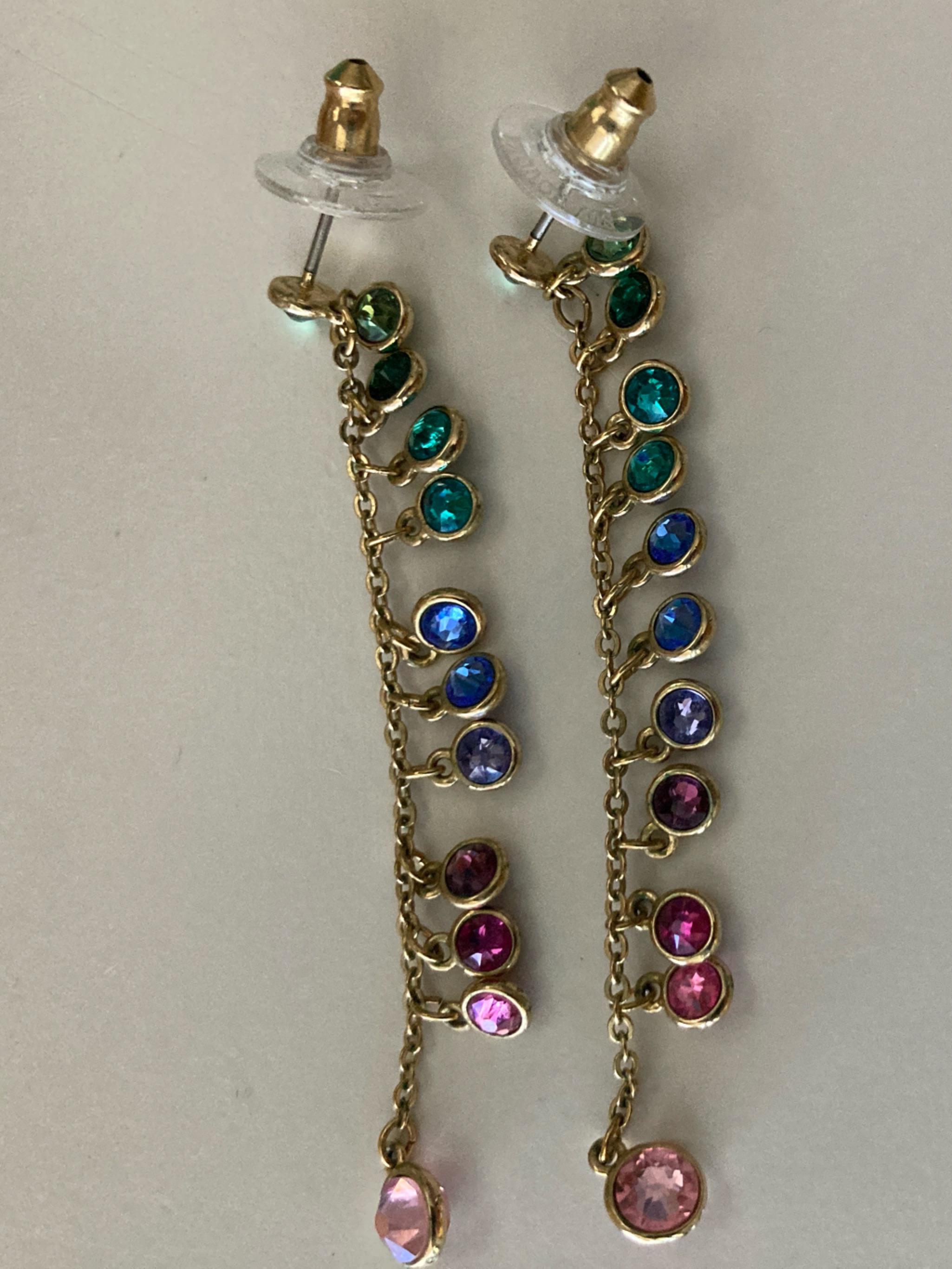 Gold-Tone Multicolor Crystal Drop Earrings - Swarovski